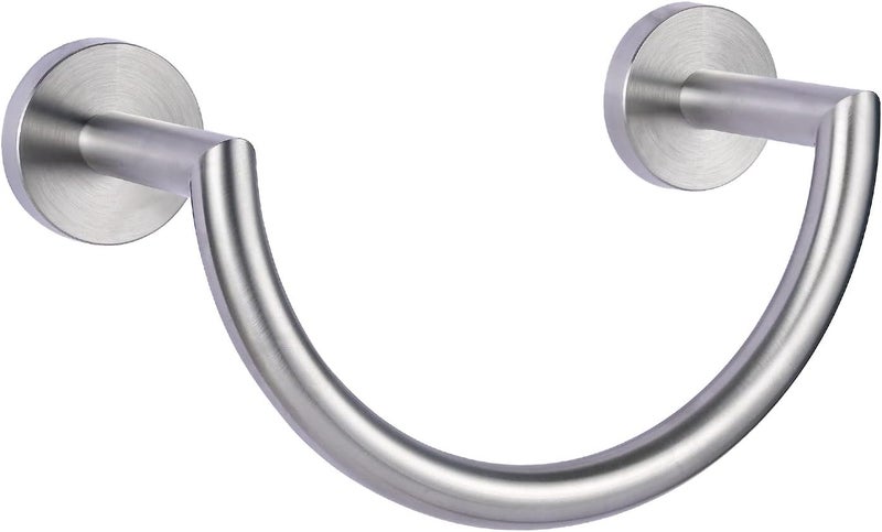HouseAid Stainless Steel Towel Ring for Bathroom, Hand Towel Holder, Modern Semi-Circular Hand Towel Rack, Wall Mounted, Brushed Nickel - Image 1